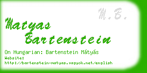 matyas bartenstein business card